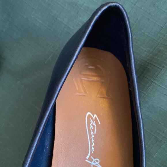 Etienne Aigner Elsie Sz 7 Navy Dark Blue Snaffle Bit Loafer Flat Slip On - Picture 3 of 12